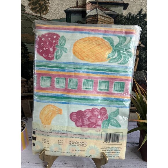 Sultans Linens Vinyl Flannel Back Rectangle Tablecloth 52" X 70" - Picture 3 of 10